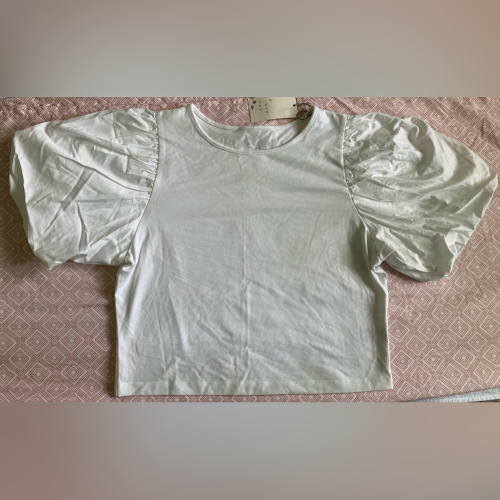 Women's Double Flutter Short Sleeve Slim Fit Top